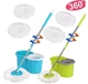 Швабра ледарка Spin Mop 360 з турбо віджимом і відром спин моп з металевим кошиком центрифугою - зображення 2
