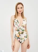 Купальник суцільний жіночий H&M 2504-8117771 42 Світло-бежевий квіти (hm03861935652) - зображення 1