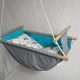 Детская подвесная качеля-гамак, колыбель Happy Vita Craft динозаврики серый - изображение 3