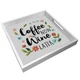 Поднос квадратный с дерева Coffee now wine later 30x30x4 см - изображение 1