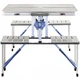 Cтол алюминиевый для пикника раскладной с 4 стульями Folding Table Grey (zhs0434) - изображение 3