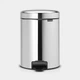 Ведро для мусора Brabantia Pedal Bin NewIcon 5 л Brilliant Steel 112621 - изображение 1