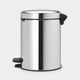 Ведро для мусора Brabantia Pedal Bin NewIcon 5 л Brilliant Steel 112621 - изображение 3
