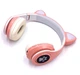 Навушники Bluetooth зі світними RGB вушками, мікрофон, рожевий - зображення 4