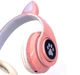 Навушники Bluetooth зі світними RGB вушками, мікрофон, рожевий - зображення 2