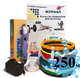 3D-ручка з різнокольоровим Еко Пластиком 250 м (20 кольорів) з Трафаретами і пластиком, що світиться з екраном Purple - зображення 1