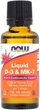 Płynny witamina D3 i MK-7 Liquid D-3 & MK-7 Now Foods 30 ml (1 uncja płynna) (733739003799) - obraz 1