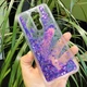 Чехол Glitter для OPPO A5 2020 бампер жидкий блеск Фиолетовый - изображение 3