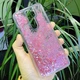 Чехол Glitter для OPPO A5 2020 бампер жидкий блеск Сердце розовый - изображение 3