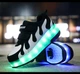 Роликовые кроссовки для девочек с LED подсветкой белые с черным на 2-х колёсах (LR 1238) 30(19см) - изображение 2