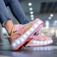 Роликові кросівки для дівчаток з LED підсвічуванням персикові на 2-х колесах (LR 1249) 33(21см) - зображення 8