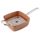 Сковородка-фритюрниця квадратная с крышкой TOP KITCHEN BN-8001 пароварка с антипригарным покрытием - зображення 5