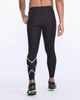 Мужские компрессионные тайтсы 2XU, Aero Vent Compression Tights, S, черный/серебристый отражающий логотип - изображение 2