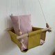 Детская качеля Infancy Однотонный розовый, Желтая основа - изображение 3