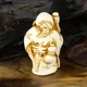 Статуэтка Нэцкэ Эбису с удочкой Netsuke Гипс 4.2x3.1x2.6 см Бежевый (00650) - изображение 3