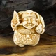 Статуэтка Нэцкэ Эбису с веером Netsuke Гипс 4.7x4x3.9 см Бежевый (12718) - изображение 1