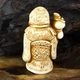 Статуэтка Нэцкэ Эбису с журавликом Netsuke Гипс 7.2x4.3x3.7 см Бежевый (00652) - изображение 3