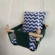 Детская качеля Infancy Синий зигзаг, Зеленая основа - изображение 5