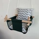 Дитячий гойдалка Infancy Сірий зигзаг , Зелена основа - зображення 3