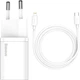 Зарядний пристрій Baseus Super Silicone PD Charger 20 W (1Type-C) + With Cable Type-C to Lightning (TZCCSUP-B02) - зображення 6