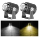 Светодиодная двухцветная фара Moto LED Lens Mini для мотоцикла мопеда скутера Avtoexpect Белый Жёлтый (05269) - изображение 1