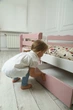 Ліжко дитяче односпальне Bedsbee Арина біле + запорошена троянда з ящиками (2132060) - зображення 7