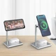 Беспроводное зарядное устойство 2 в 1 MagSafe док станция Magnetic Wireless Charging Stand для iPhone 12, 12 Pro, 12 Pro Max, 12 Mini, 13 AirPods Серебристый + Блок питания QC 3.0 - изображение 5