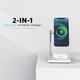 Беспроводное зарядное устойство 2 в 1 MagSafe док станция Magnetic Wireless Charging Stand для iPhone 12, 12 Pro, 12 Pro Max, 12 Mini, 13 AirPods Серебристый + Блок питания QC 3.0 - изображение 7