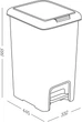 Відро для сміття MVM з кришкою і педаллю BIN-01 45 л Сіре (BIN-01 45L GRAY) - изображение 4