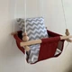 Детская качеля Infancy Серый зигзаг, Бордовая основа - изображение 1