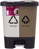 Ведро для мусора MBM HOME сортировочное с крышкой BIN-05 10+10л Бежево-коричневое (BIN-05 (10+10L) BEIGE/BROWN) - изображение 1