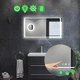 Прямоугольное зеркало с LED подсветкой 80 на 70 см, с тремя сенсорами, подогревом и линзой с подсветкой, модель Emma La Mir (Emmag59) - изображение 2