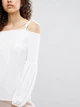 Топ из крепа с открытыми плечами ASOS 6277450 S (88560S) Белый - изображение 3