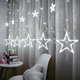 Светодиодная гирлянда штора звезды X-mas Lights Star занавесь звезды 138LED 2.5 метра 12 звезд Белый - изображение 2