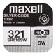 Батарейка часовая серебрянно-цинковая Maxell 321 SR616SW, 1.55V, блистер 1шт - изображение 1
