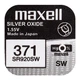 Батарейка годинникова срібно-цинкова Maxell 371 SR920SW (AG6, 171), 1.55V, блістер 1шт - зображення 1