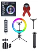 Кольцевая лампа RGB 20см + железный штатив + блютуз пульт - изображение 1