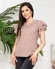 Блузка Khan 50 XL бежева в горох kh166/1 - зображення 4