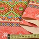 Рогожка набивная 2х-стор. купон вышивка и петухи на абрикосовом фоне, ш.150 (22801.014) - изображение 3