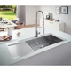 GROHE Мийка для кухні 1160 x 520 мм, 1 чаша, матова, в рівень зі стільницею (31582SD0) - изображение 15