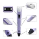 Детская 3D ручка горячая ручка Smart 3D Pen 2 Purple для 3д рисунков - изображение 3