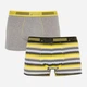 Набор трусов-боксеров мужских хлопковых Puma Worldhood Stripe Trunk 2P 501004001020 2 шт S Белый с серым, черным и желтым (8718824805481) - изображение 1