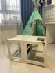 Дитячий столик трансформер Frezotto c вертикальної крейдяної дошкою 2 в 1 - Башта маленького помічника Монтессорі Світло-сірий - зображення 7