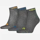Набор мужских носков хлопковых HEAD Quarter 3Р Unisex 761011001-002 43-46 3 пары Темно-серый (8718824970394) - изображение 2