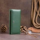 Женский кошелек на магнитах с клапаном ST Leather из натуральной кожи зеленого цвета для карт тип горизонтальный (bg192fash40) - изображение 8