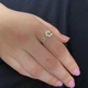 Серебряное открытое кольцо с фианитами "Булавка" 17.5 - изображение 4