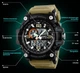 Тактические военные часы Skmei Premium 56838 (Серия Military) Черные с зеленым ремнем хаки койот - изображение 3
