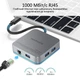 USB-C хаб 6-в-1 Promate Nexus-C USB-C PD/HDMI/3xUSB 3.0/RJ45 Grey (nexus-c.grey) - изображение 6