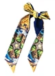 Галстук Твилли авторский MyScarf one size сине-желтый с принтом замок - изображение 4