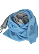 Шарф "Эдинбург" большой MyScarf теплый one size ярко голубой с серой подкладкой - изображение 2